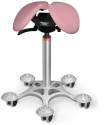 Salli Swing nyeregszék Kárpit színe: Szintetikus bőr - rózsaszín #9573, Szerkezet: króm + masszázs Salli bázis, Testmagasság: Közepes (M) - 180 cm-ig