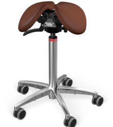 Salli SwingFit nyeregszék Kárpit színe: Bőr - konyak #33001, Szerkezet: króm + standard bázis, Testmagasság: Közepes (M) - 170 cm-ig