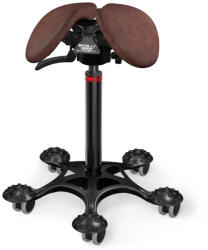 Salli SwingFit nyeregszék Kárpit színe: Bőr - vintage konyak #33090, Szerkezet: fekete + masszázs Salli bázis, Testmagasság: Közepes (M) - 180 cm-ig