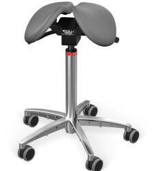 Salli Twin nyeregszék Kárpit színe: Bőr - sötétszürke #71017, Szerkezet: króm + standard bázis, Testmagasság: Közepes (M) - 180 cm-ig