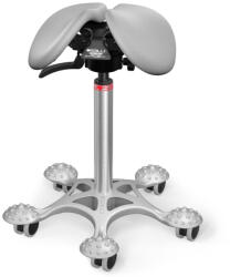 Salli SwingFit nyeregszék Kárpit színe: Bőr - kőszürke #11049, Szerkezet: króm + masszázs Salli bázis, Testmagasság: Közepes (M) - 180 cm-ig