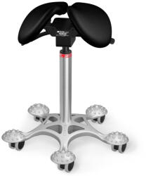 Salli Twin nyeregszék Kárpit színe: Bőr - fekete #99999, Szerkezet: króm + masszázs Salli bázis, Testmagasság: Magas (L) - 170 cm-től