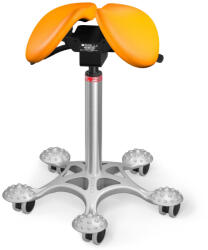 Salli Twin nyeregszék Kárpit színe: Bőr - mandarin #54033, Szerkezet: króm + masszázs Salli bázis, Testmagasság: Magas (L) - 170 cm-től