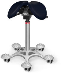 Salli MultiAdjuster nyeregszék Kárpit színe: Szintetikus bőr - éjkék #7609, Szerkezet: króm + masszázs Salli bázis, Testmagasság: Magas (L) - 170 cm-től