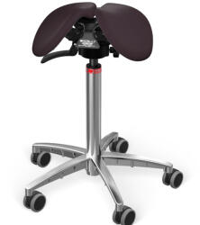 Salli SwingFit nyeregszék Kárpit színe: Szintetikus bőr - acélszürke #6798, Szerkezet: króm + standard bázis, Testmagasság: Közepes (M) - 170 cm-ig