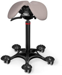 Salli SwingFit nyeregszék Kárpit színe: Szintetikus bőr - krémszürke #7136, Szerkezet: fekete + masszázs Salli bázis, Testmagasság: Közepes (M) - 180 cm-ig