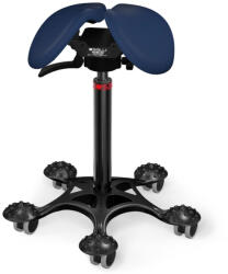 Salli Swing nyeregszék Kárpit színe: Szintetikus bőr - füstkék #7606, Szerkezet: fekete + masszázs Salli bázis, Testmagasság: Magas (L) - 170 cm-től