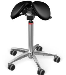 Salli MultiAdjuster nyeregszék Kárpit színe: Szintetikus bőr - fekete #5816, Szerkezet: króm + standard bázis, Testmagasság: Alacsony (S) - 150 cm-ig