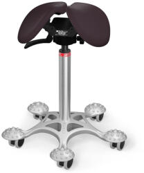 Salli Swing nyeregszék Kárpit színe: Szintetikus bőr - acélszürke #6798, Szerkezet: króm + masszázs Salli bázis, Testmagasság: Közepes (M) - 180 cm-ig