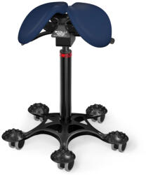 Salli MultiAdjuster nyeregszék Kárpit színe: Szintetikus bőr - füstkék #7606, Szerkezet: fekete + masszázs Salli bázis, Testmagasság: Magas (L) - 170 cm-től