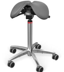 Salli MultiAdjuster nyeregszék Kárpit színe: Bőr - sötétszürke #71017, Szerkezet: króm + standard bázis, Testmagasság: Közepes (M) - 180 cm-ig