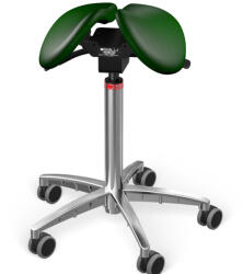 Salli Twin nyeregszék Kárpit színe: Bőr - fenyőzöld #98015, Szerkezet: króm + standard bázis, Testmagasság: Magas (L) - 170 cm-től