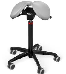 Salli Twin nyeregszék Kárpit színe: Bőr - kőszürke #11049, Szerkezet: fekete + standard bázis, Testmagasság: Magas (L) - 170 cm-től