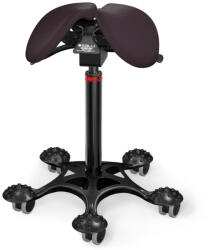 Salli MultiAdjuster nyeregszék Kárpit színe: Szintetikus bőr - acélszürke #6798, Szerkezet: fekete + masszázs Salli bázis, Testmagasság: Közepes (M) - 180 cm-ig