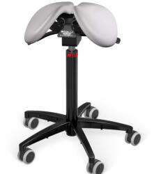 Salli MultiAdjuster nyeregszék Kárpit színe: Bőr - világosszürke #01085, Szerkezet: fekete + standard bázis, Testmagasság: Közepes (M) - 180 cm-ig