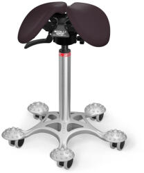 Salli SwingFit nyeregszék Kárpit színe: Szintetikus bőr - acélszürke #6798, Szerkezet: króm + masszázs Salli bázis, Testmagasság: Magas (L) - 165 cm-től