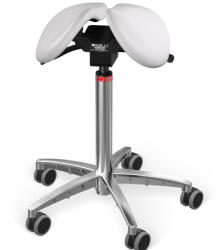 Salli Twin nyeregszék Kárpit színe: Bőr - fehér #00109, Szerkezet: króm + standard bázis, Testmagasság: Magas (L) - 170 cm-től