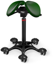 Salli Twin nyeregszék Kárpit színe: Bőr - fenyőzöld #98015, Szerkezet: fekete + masszázs Salli bázis, Testmagasság: Közepes (M) - 180 cm-ig