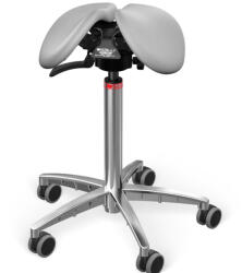 Salli SwingFit nyeregszék Kárpit színe: Bőr - kőszürke #11049, Szerkezet: króm + standard bázis, Testmagasság: Közepes (M) - 170 cm-ig