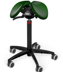 Salli SwingFit nyeregszék Kárpit színe: Bőr - fenyőzöld #98015, Szerkezet: fekete + standard bázis, Testmagasság: Alacsony (S) - 150 cm-ig