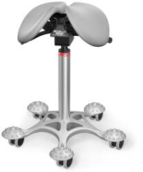 Salli MultiAdjuster nyeregszék Kárpit színe: Bőr - kőszürke #11049, Szerkezet: króm + masszázs Salli bázis, Testmagasság: Közepes (M) - 180 cm-ig