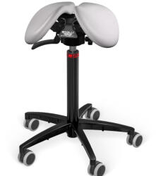 Salli SwingFit nyeregszék Kárpit színe: Bőr - világosszürke #01085, Szerkezet: fekete + standard bázis, Testmagasság: Közepes (M) - 180 cm-ig
