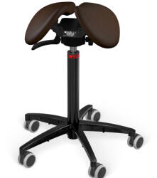 Salli Swing nyeregszék Kárpit színe: Bőr - sötétbarna #93129, Szerkezet: fekete + standard bázis, Testmagasság: Közepes (M) - 180 cm-ig