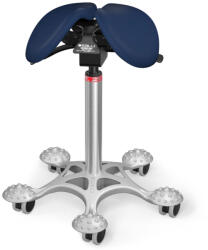 Salli MultiAdjuster nyeregszék Kárpit színe: Szintetikus bőr - füstkék #7606, Szerkezet: króm + masszázs Salli bázis, Testmagasság: Közepes (M) - 170 cm-ig