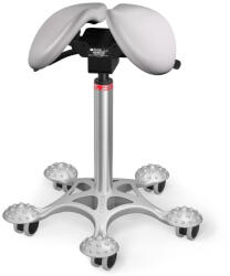 Salli Twin nyeregszék Kárpit színe: Bőr - világosszürke #01085, Szerkezet: króm + masszázs Salli bázis, Testmagasság: Magas (L) - 170 cm-től