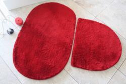  Set 2 covorase baie , Alessia Home, Colors of Oval - Red Covor baie