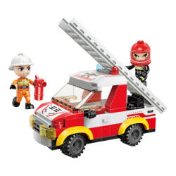Qman építőkészlet Mine City Fire Line W12011-3 létrás tűzoltó 101 db (LEGO kompatibilis) (QMW12011-3)