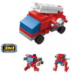 Qman építőkészlet Trans Collector 2104-5 Tűzoltóautó 3 az 1-ben 37 db (LEGO kompatibilis) (QM2104-5)