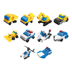 Qman építőkészlet Police Engineering Team 3in1 2105 10 darabos készlet 335 db (LEGO kompatibilis) (QM2105)