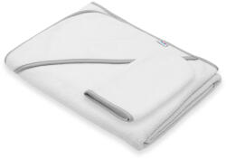 NEW BABY Gyermek frottír törölköző és kapucnival New Baby BASIC 100x100 fehér-szürke - babyboxstore