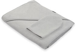 NEW BABY Gyermek frottír törölköző és kapucnival New Baby BASIC 100x100 szürke - babyboxstore