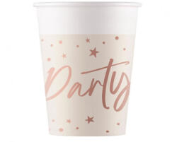 GoDan S. A Papír pohár- party - rose gold csillagokkal, 200ml, 8 db/cs