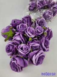  Rózsa selyemvirág fej 6 cm - Világos Lila 804