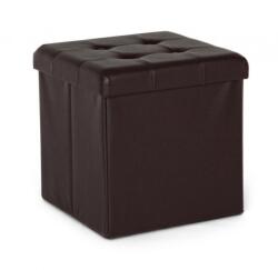 Bizzotto Taburet piele ecologica maro Magda 38x38x38 cm (5760711)