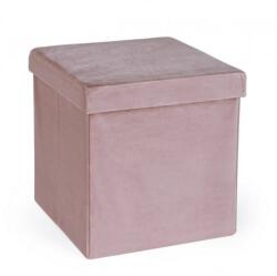 Bizzotto Taburet catifea roz Camdem 38x38x38 cm (0734157)