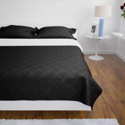VidaXL Cuvertură matlasată cu două fețe, 230 x 260 cm, negru/alb (130888) Patura