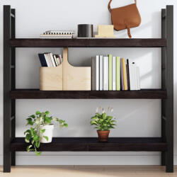 vidaXL sötétbarna kezelt tömör tölgyfa fali polc 120 x 30 x (2-6) cm (363813) - balena