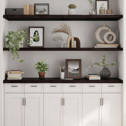 vidaXL sötétbarna kezelt tömör tölgyfa fali polc 180 x 50 x (2-4) cm (363840) - balena