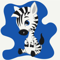 Alkotásutca Kedves kis zebra - Kifestő készlet kereten gyerekeknek 20x20