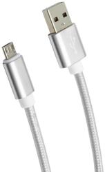 mobilNET Type C 2A, 2M , Eco csomagolás, ezüst textil adatkábel (KAB-0164-USB-TYPEC)