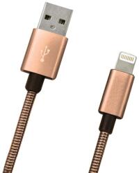 mobilNET Adatkábel Apple Lightning fémes réz, 1m, 2 A (KAB-0098-USB-LIGHT)