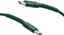 mobilNET 2x Type-C 60W 1M 3A, zöld - fonott kábel (KAB-0254-TYP-TYPEC)