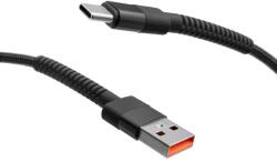 mobilNET USB to Type-C 1M 3A, fekete - fonott kábel (KAB-0234-USB-TYPEC)