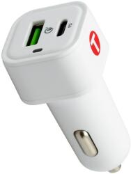 mobilNET Autó töltő 38W 3A, Power Delivery + Quick Charge 3.0, Eco pack, fehér (NAU-0034-USB-PD38W)