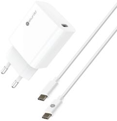 Sturdo Hálózati töltő 20W kábellel 2x Type C 3A, 1M, Power Delivery, fehér (NSI-0077-STU-TYPEC)