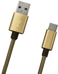 mobilNET Adatkábel USB-C fémes arany, 1m, 2 A (KAB-0097-USB-TYPEC)